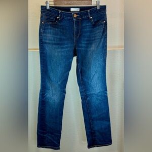 LOFT Women's Curvy Straight Leg Blue Jeans